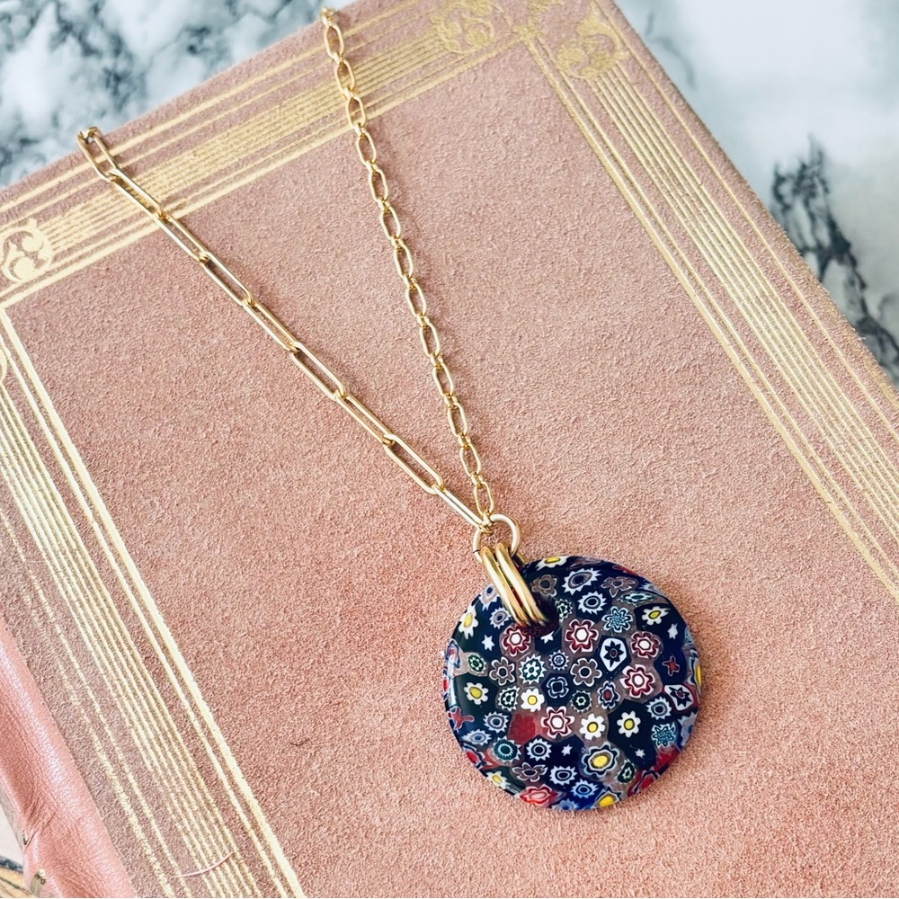 New Brinker + Eliza Blue Millefiori Necklace